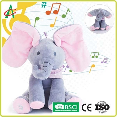 Đồ chơi sang trọng âm nhạc tiêu chuẩn an toàn CPSIA, Chú voi chơi nhạc 25cm cho bé