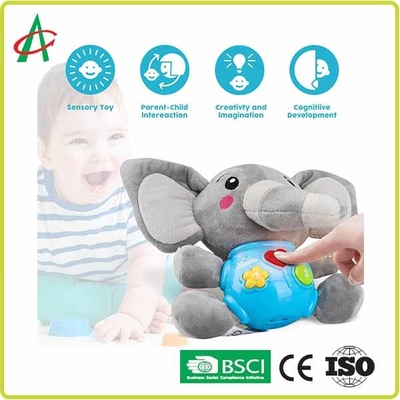 Động vật nhồi bông ôm ấp 23,9cm, Đồ chơi sang trọng cho voi biết nói OEM có nhạc