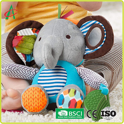 Đồ chơi sang trọng cho động vật trẻ em 6 inch, Đồ chơi Rattle voi được chứng nhận CE