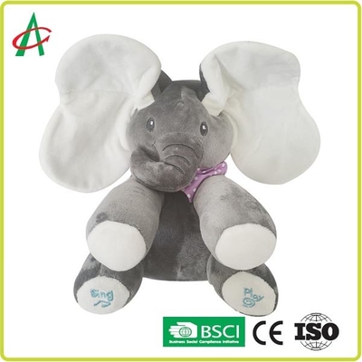Đồ chơi sang trọng âm nhạc tiêu chuẩn an toàn CPSIA, Chú voi chơi nhạc 25cm cho bé