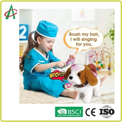 9,8 '' Chó con thú nhồi bông tương tác đi bộ sủa hát
