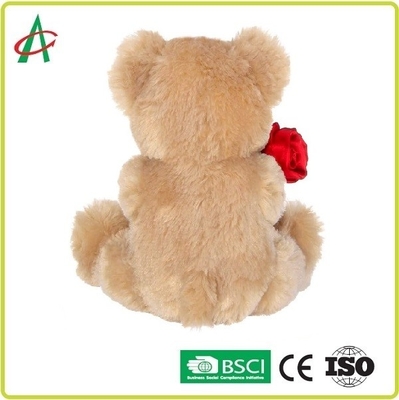 9,45 inch Gấu bông sang trọng ôm hoa hồng với bộ lông rám nắng mềm mại Chứng chỉ CE