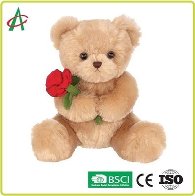 9,45 inch Gấu bông sang trọng ôm hoa hồng với bộ lông rám nắng mềm mại Chứng chỉ CE