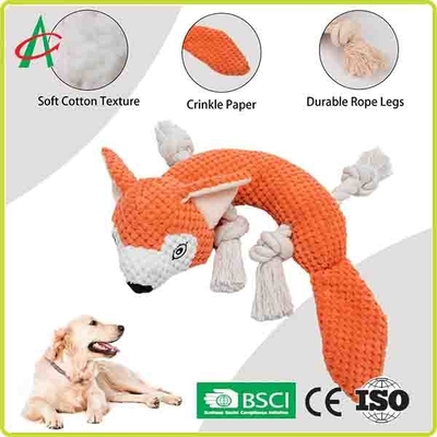 Đồ chơi sang trọng cho thú cưng 9,5 inch không thấm nước 4 nút thắt dây với tiếng kêu cót két