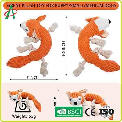 Đồ chơi sang trọng cho thú cưng 9,5 inch không thấm nước 4 nút thắt dây với tiếng kêu cót két