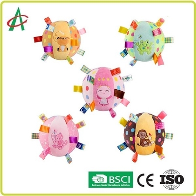 6 inch Baby Plush Rattle, Nhiều màu Tag Rattle Ball