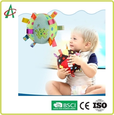 6 inch Baby Plush Rattle, Nhiều màu Tag Rattle Ball