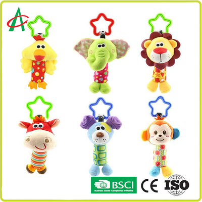 21 * 10cm Nôi an toàn Động vật nhồi bông, EN71 Đồ chơi Rattle treo trẻ em