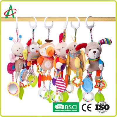 21 * 10cm Nôi an toàn Động vật nhồi bông, EN71 Đồ chơi Rattle treo trẻ em