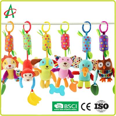 21 * 10cm Nôi an toàn Động vật nhồi bông, EN71 Đồ chơi Rattle treo trẻ em