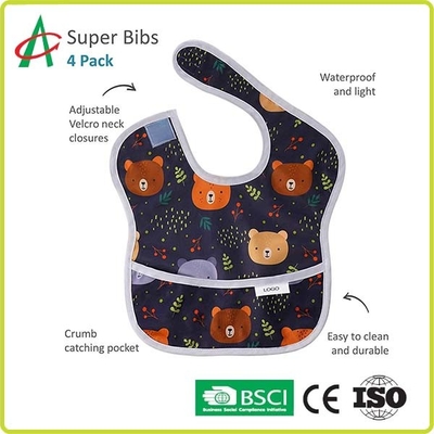 Yếm dành cho trẻ sơ sinh 11,81 ", Yếm chống thấm ISO9001 cho trẻ sơ sinh