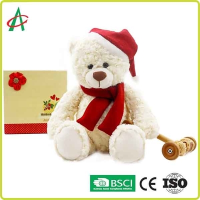 Gấu bông sang trọng 25cm ôm được với mũ Giáng sinh