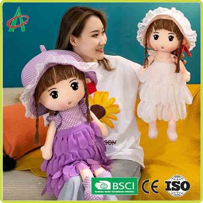 Váy màu tím dễ thương và váy trắng và hồng Búp bê sang trọng Rag với mũ 12 inch