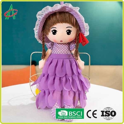Váy màu tím dễ thương và váy trắng và hồng Búp bê sang trọng Rag với mũ 12 inch
