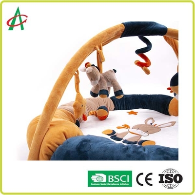 AZO Vải bOA miễn phí Thảm chơi cho bé tập thể dục với đồ chơi động vật sang trọng mini