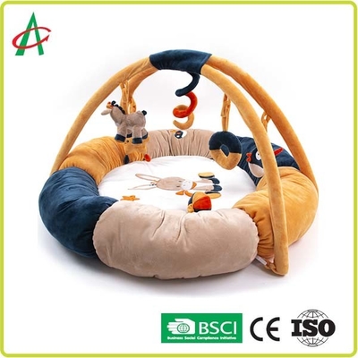 AZO Vải bOA miễn phí Thảm chơi cho bé tập thể dục với đồ chơi động vật sang trọng mini