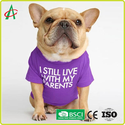 ODM hoàn toàn thủ công may áo sơ mi bông thú cưng với tên in