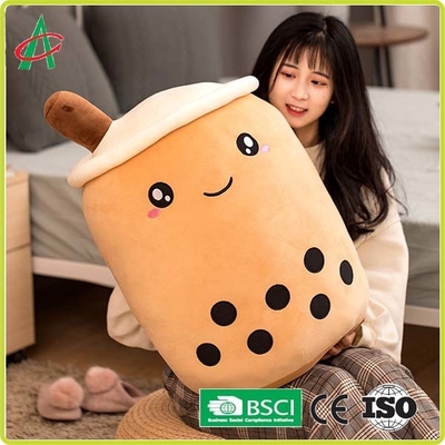 Gối sang trọng OEM Bubble Tea có biểu tượng cảm xúc thêu