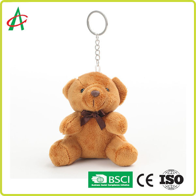 Động vật nhồi bông gấu trắng đáng yêu 10cm với dây buộc bướm